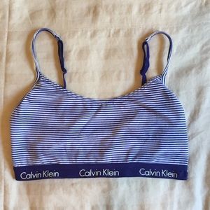 calvin klein striped cotton bra